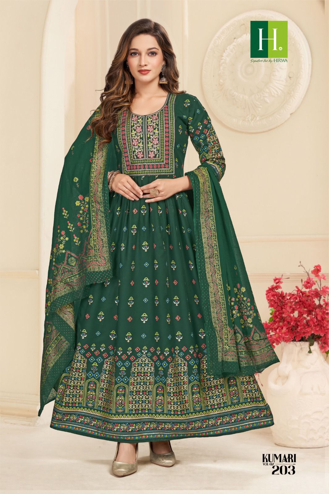 Kumari Vol 2 By Hirwa Foil Rayon Printed Kurti With Dupatta Wholesale Clothing Suppliers In India
